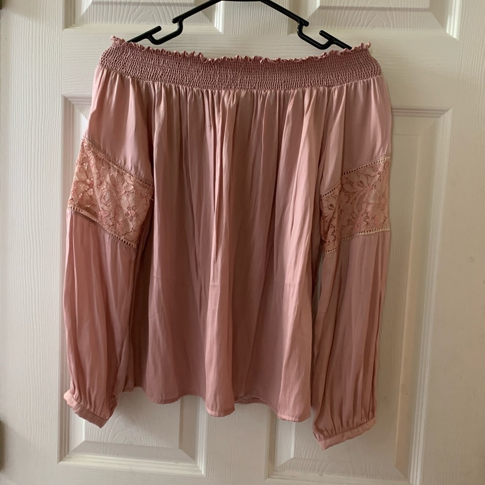 Off Shoulder Silk Blouse